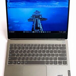 Lenovo Silver Laptop with Black Keyboard